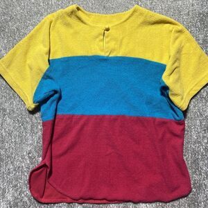 David Brown Boutique Vintage Colorful TShirt Yellow Blue Red California USA Made